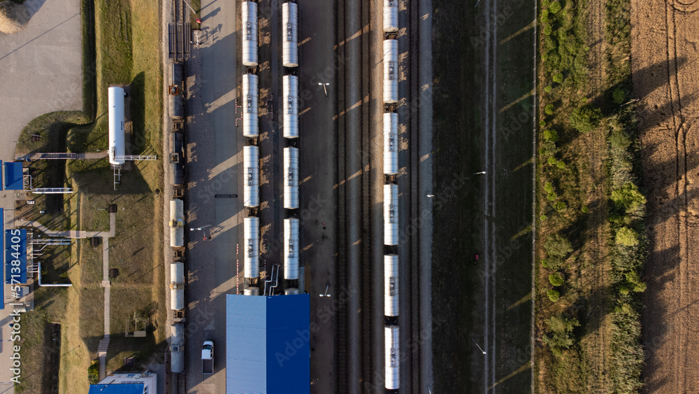 Railway oil terminal from above, Wierzbno, Poland Railway oil terminal from above, Wierzbno, Poland
