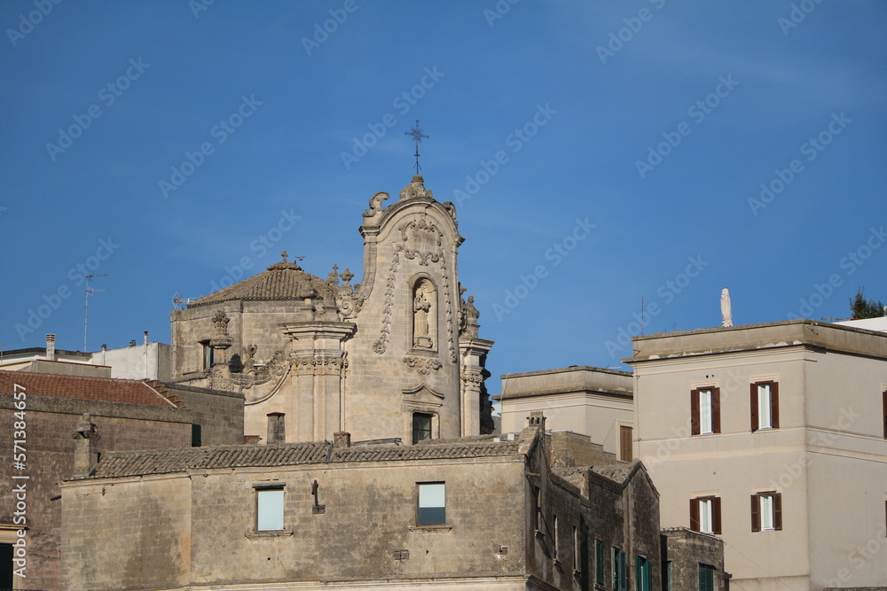 View to Chiesa del Purgatorio in Matera, Italy