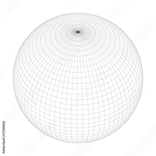 Planet Earth globe grid of meridians and parallels, or latitude and longitude. 3D vector illustration