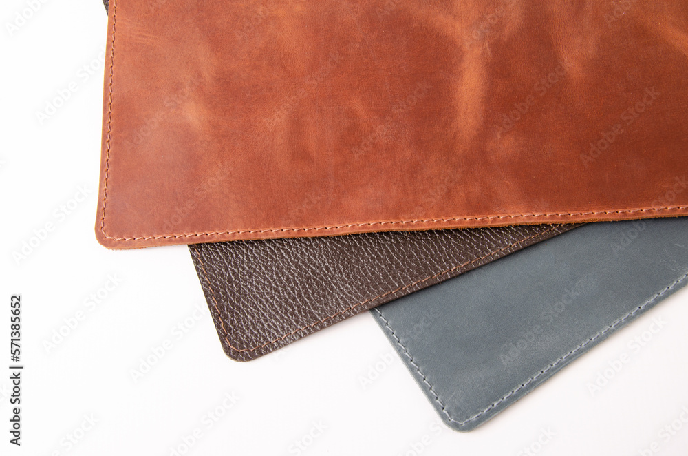 A selection of leather goods. Photo for a leather catalog or article about leather. A selection of leather goods. Photo for a leather catalog or article about leather.