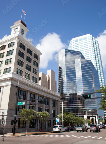 Tampa Historic City Hall And Modern Skyscrapers