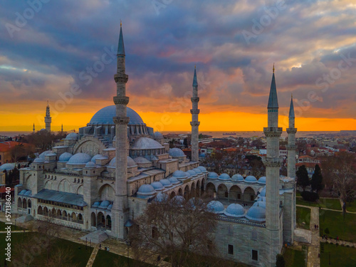 Photography Suleymaniye Mosque Drone Photo, Fatih Istanbul, Turkey