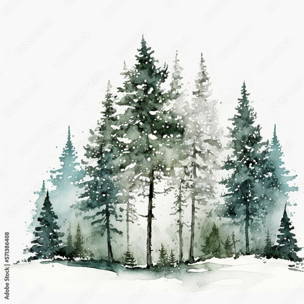 Fototapeta premium Creative Art Trees Winterland