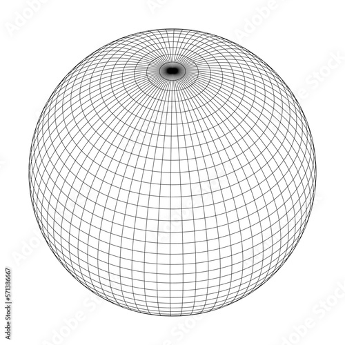 Planet Earth globe grid of meridians and parallels, or latitude and longitude. 3D vector illustration