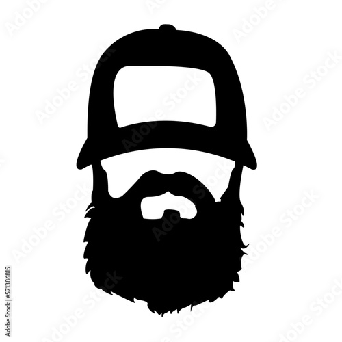 cap, beard and cap, face with a beard, face silhouette, beard silhouette, barbershop, hairdresser, man with a beard, hair, beard vector, beard icon, cap icon, man icon