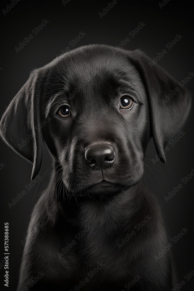 Cute labrador puppy portrait - generative ai Cute labrador puppy portrait - generative ai