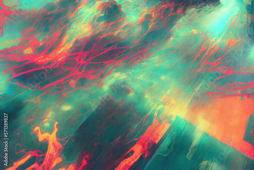 Abstract painting style illustration. Science fiction space background. Generative AI