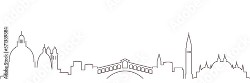Venice Dark Line Simple Minimalist Skyline With White Background