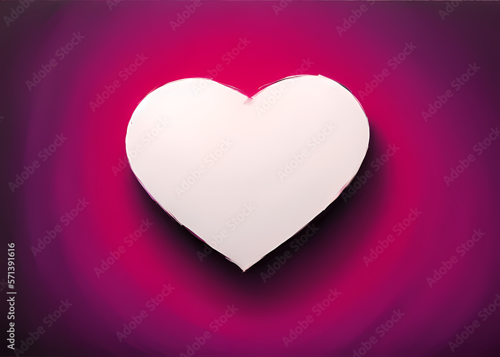 a white heart with a pink background  - generative ai - valentines day background - oil painting - relationship - art