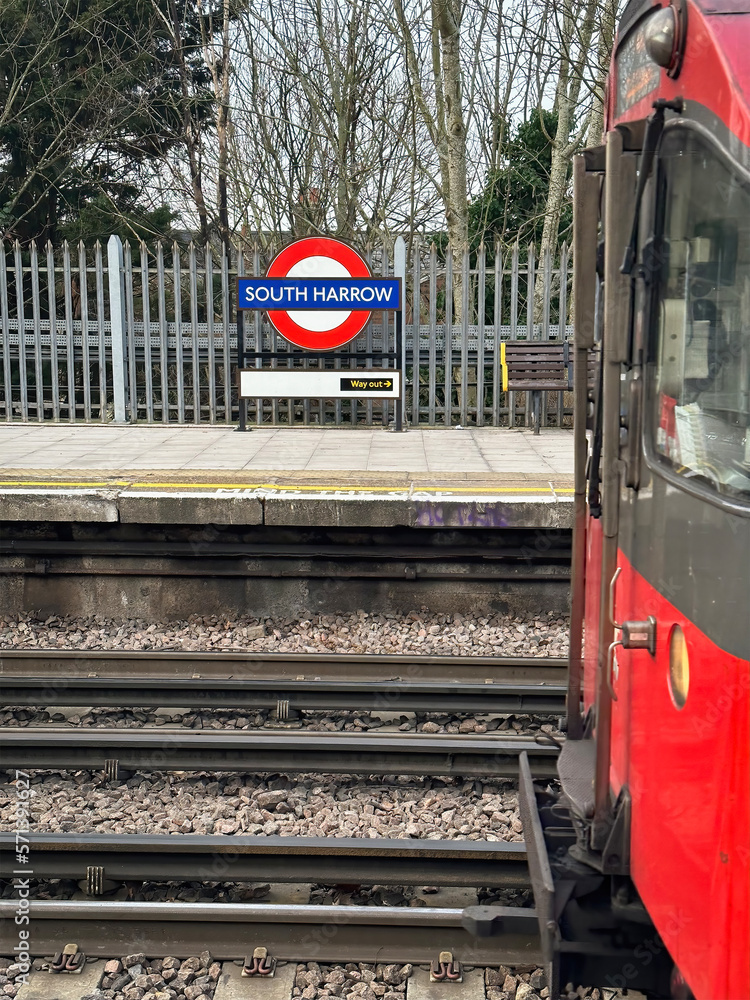 South Harrow station London Underground Metropolitan railway roundel ...