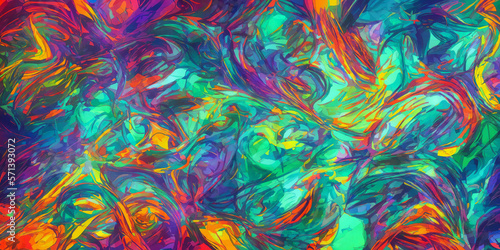 Colorful abstract swirled painting style background. Generative AI illustration