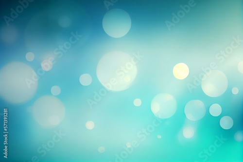  abstract blurred blue an teal color gradient background with shiny glowing light effect and bokeh for summer collection design element concept, watercolor style AI Generated