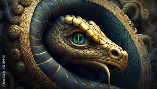 golden snake head  nehebkau  using ai