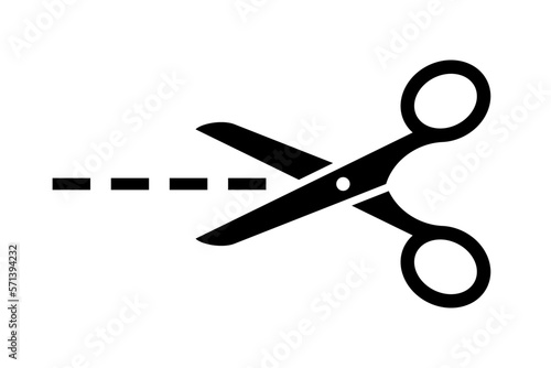 Scissors with cut lines