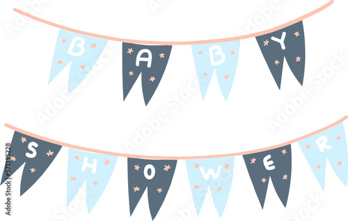 Little cutie baby shower  banner illustration