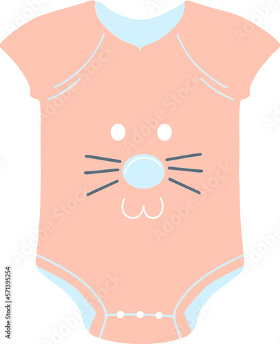 Baby bodysuit little cutie baby shower illustration