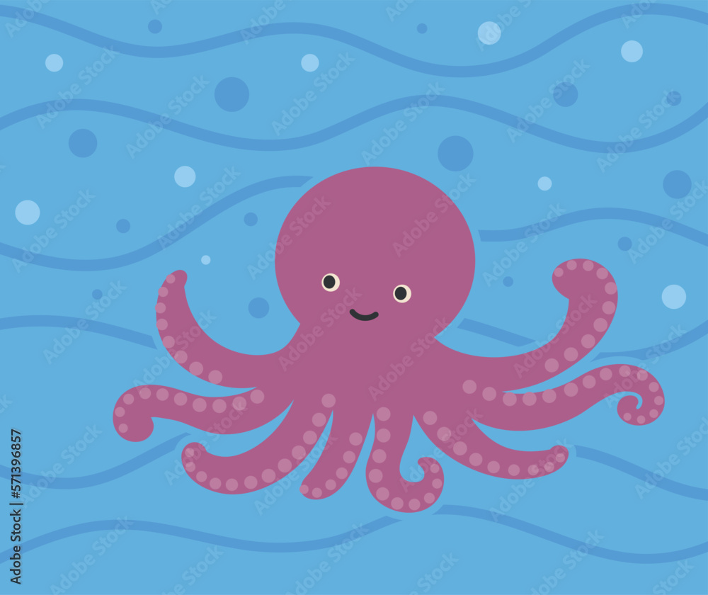 海の中の幸せそうなタコ 海の中の幸せそうなタコ