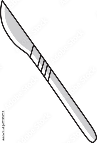 Scalpel, knife, surgery, physician, medical accessories icon vector design illustration. 