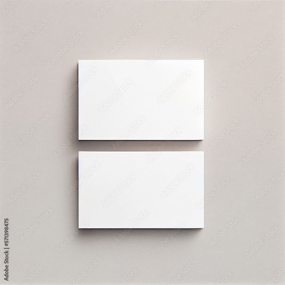 Business card mockup, corporate blank white name card, 3d rendering. Generative AI Business card mockup, corporate blank white name card, 3d rendering. Generative AI