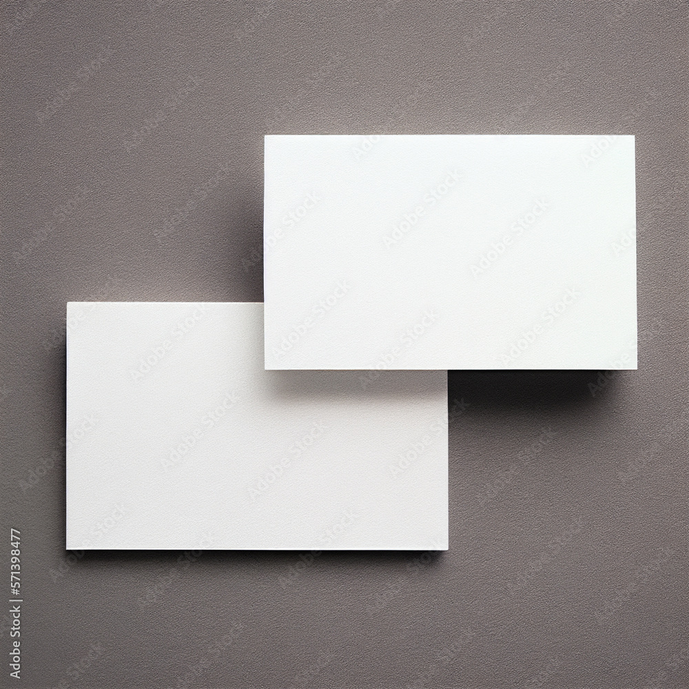 Business card mockup, corporate blank white name card, 3d rendering. Generative AI Business card mockup, corporate blank white name card, 3d rendering. Generative AI
