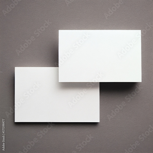 Business card mockup, corporate blank white name card, 3d rendering. Generative AI