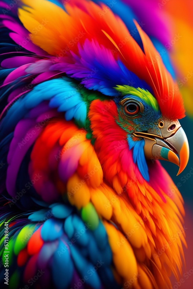 Obraz premium colored feathers rooster