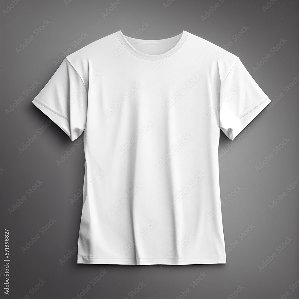 Blank t-shirt mockup, white basic tee for your design. Ghost mannequin. Generative AI Blank t-shirt mockup, white basic tee for your design. Ghost mannequin. Generative AI