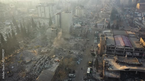 turkey Kahramanmaras city major earthquake debris photo