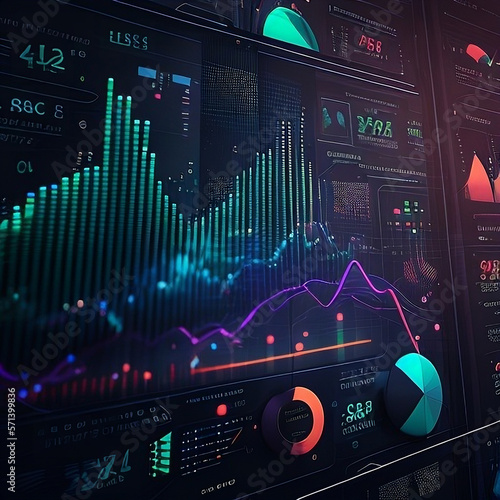 Financial Markets Creative illustration using Graphs, Diagrams and Charts. Creative Illustration, Colourful, 4K, HIgh quality.