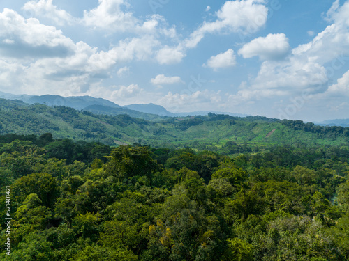 Aerial view of the waterfalls Agua Azul, Chiapas (Mexico). Panorama.