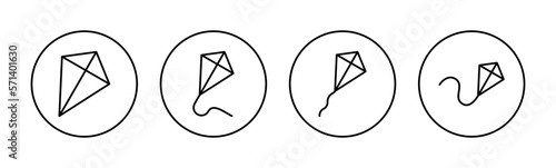 Kite icon vector for web and mobile app. kite sign and symbol
