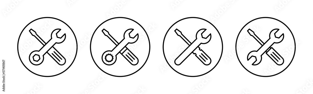 Repair tools icon vector for web and mobile app. tool sign and symbol. setting icon. Wrench and screwdriver. Service Repair tools icon vector for web and mobile app. tool sign and symbol. setting icon. Wrench and screwdriver. Service