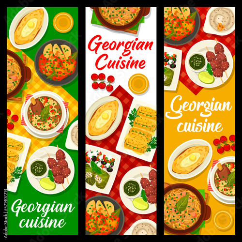 Georgian cuisine restaurant meals vertical banners
