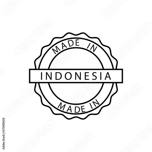 Made in Indonesia stamp icon vector flat style