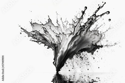 Splash of water isolated on a white backdrop. Generative AI