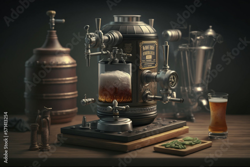 Making beer process  ficticious  background  generative ai