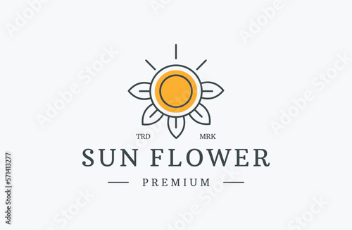 Sunflower logo icon vector illustration