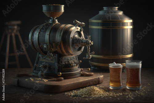 Making beer process, ficticious, background, generative ai