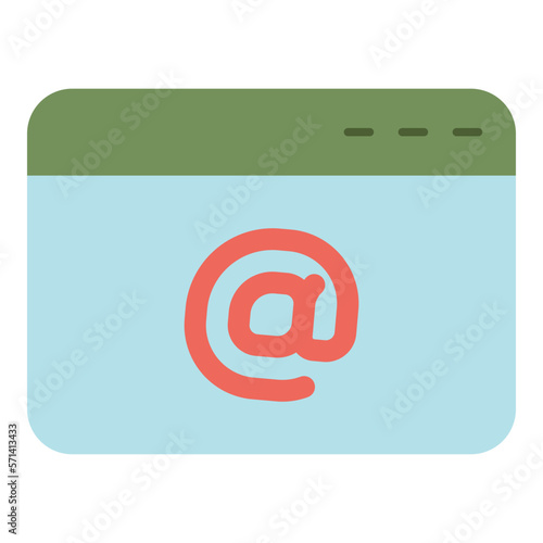 email address on website flat icon photo