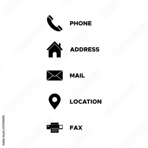 business card icon set vector sign symbol for contact us