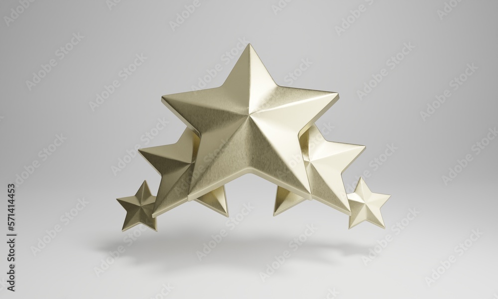 3d illustration Star Rating Realistic Gold best stars rating isolated on white background 3d illustration Star Rating Realistic Gold best stars rating isolated on white background