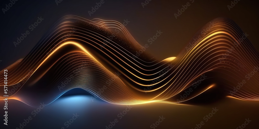 Abstract Fluid 3D Render Background. Twist Waves Flow Gradient Design. Neon holographic wallpaper. Generative AI.