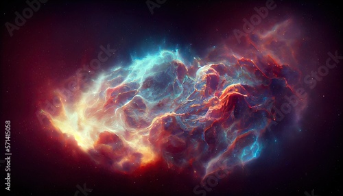 Colourful deep space nebula,galaxy, ai generative illustration