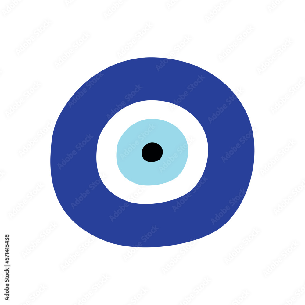Vector hand drawn flat Turkish Fatima eye sign isolated on white background Vector hand drawn flat Turkish Fatima eye sign isolated on white background