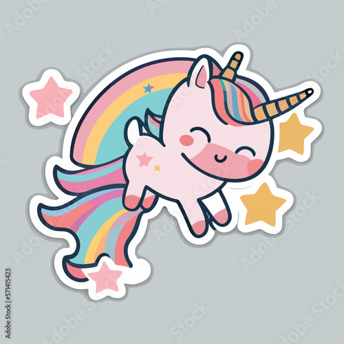 Cute unicorn sticker 