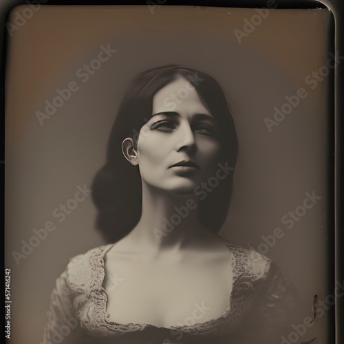 Ai inspired vintage women photography. Daguerreotype was the first publicly available photographic process.