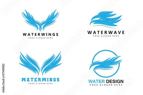 Fototapeta Naklejka Na Ścianę i Meble -  Wings Logo Design, Shield Wings Vector, Bird Feather Illustration