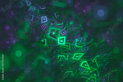 abstract glowing squares floating in space background computer generated illustration