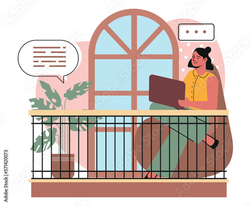 Freelancer working in comfortable workspace