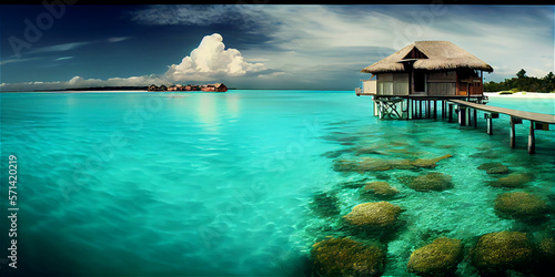 Wooden overwater bungalow i...